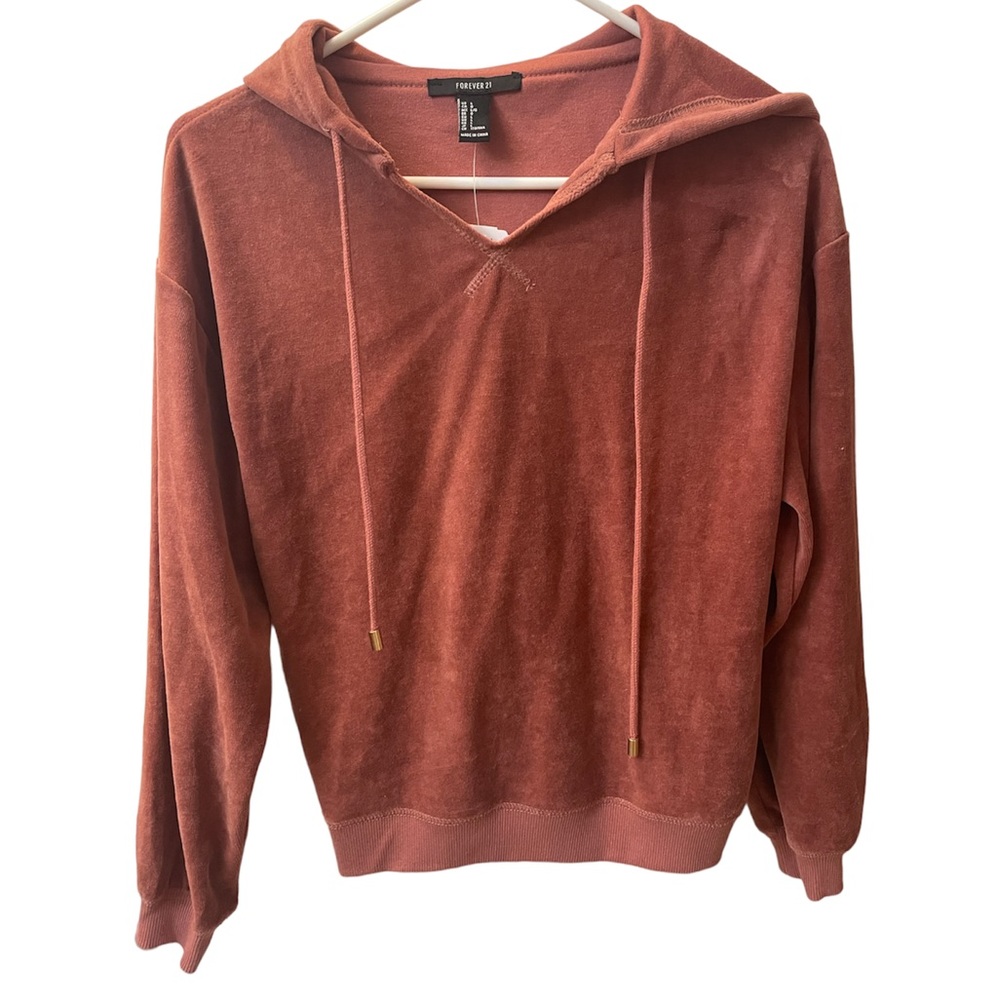 NWT Velour Salmon/Red hoodie